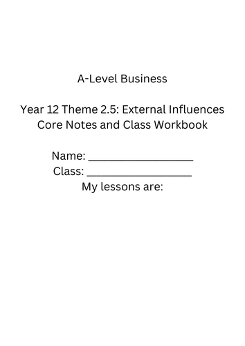 Edexcel A-Level Business Theme 2 Booklets