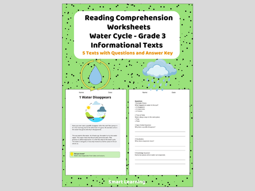 3rd Grade Reading Comprehension Water Cycle – Informational Texts