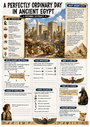 Ancient Egypt Time Travel Reading & Writing Unit | GCSE English Language | GCSE Resit  2026