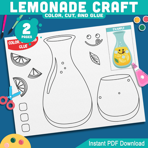 Lemonade Craft, Summer Craft, How to Make Lemonade Craftivity, Lemonade ...