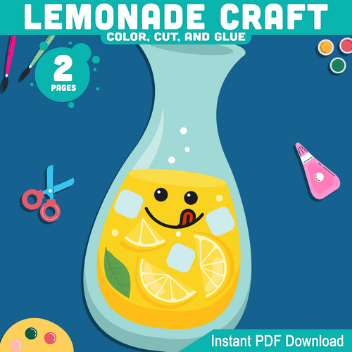 Lemonade Craft, Summer Craft, How to Make Lemonade Craftivity, Lemonade ...
