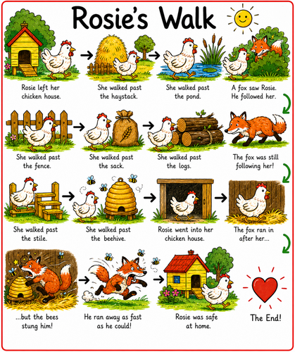 Rosies walk and the tiger who came to tea story maps | Teaching Resources