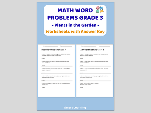 Math Word Problems for 3rd Grade – Plants (30 Problems and Solutions)
