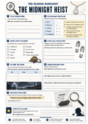 GCSE English Language Paper 1 Crime-Themed -The Midnight Heist missing neckless  2026 onward