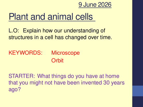AQA Smart Activate 3 Biology Chapter 1 Lesson 1 Plant and Animal Cells ...