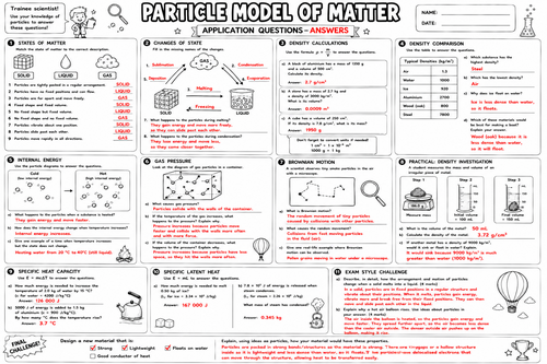 AQA GCSE Physics Particle Model of Matter Revision Pack | Poster ...