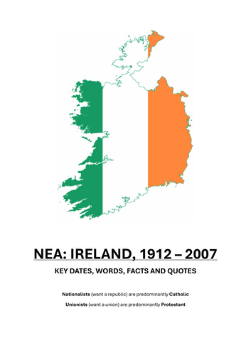 AQA A-Level History Irish NEA Knowledge Organiser
