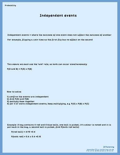 Independent Events - GCSE Probability