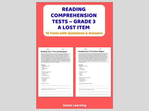 A Lost Item Reading Comprehension ����Vlogts | Grade 3 Reading Assessments