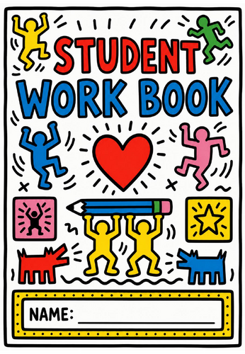 Keith Haring KS3 Art Student Workbook, Artist Study Booklet, Cover Work