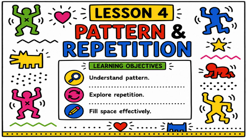 Keith Haring Pattern & Repetition Lesson | KS3 Art Cover Lesson | Pattern Poster Activity