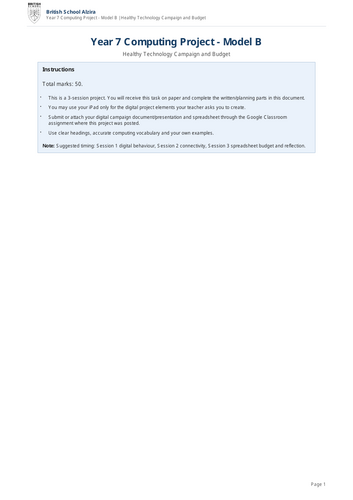 KS3 Computing Assessment Pack Years 7–10 | Projects, Exams, Mark ...
