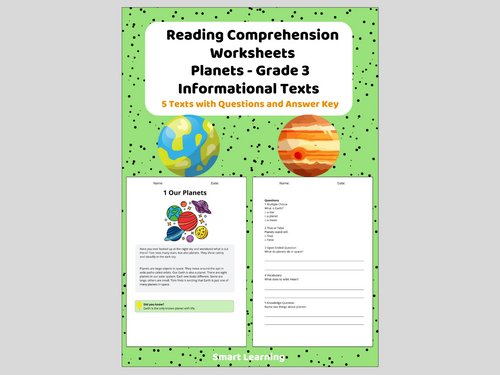 3rd Grade Reading Comprehension Planets – Informational Texts