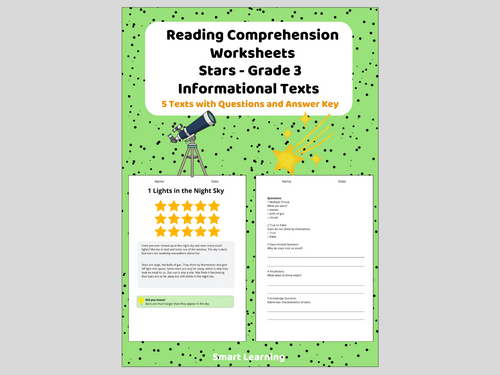 3rd Grade Reading Comprehension Stars – Informational Texts