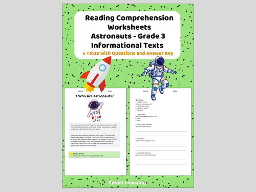 3rd Grade Reading Comprehension Astronauts – Informational Texts