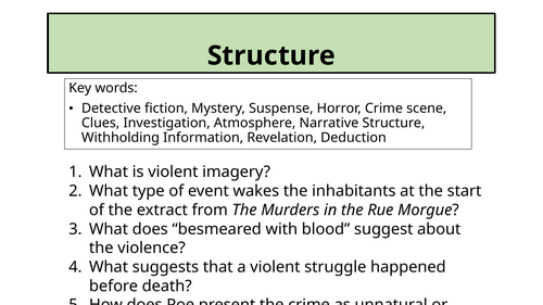 Murders in the Rue Morgue - Structure