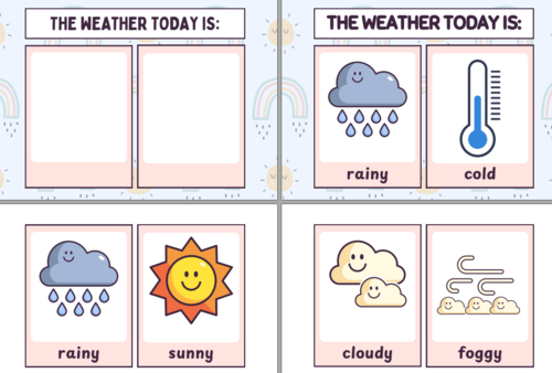 Daily Weather Chart and Flashcards Set Editable | Teaching Resources