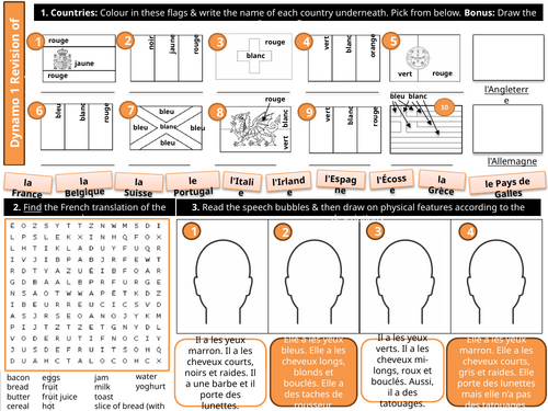 Dynamo 1 Module 4 (Ma vie de famille) Revision Worksheet