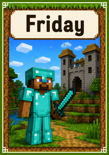 Minecraft - Days of the Week | Teaching Resources