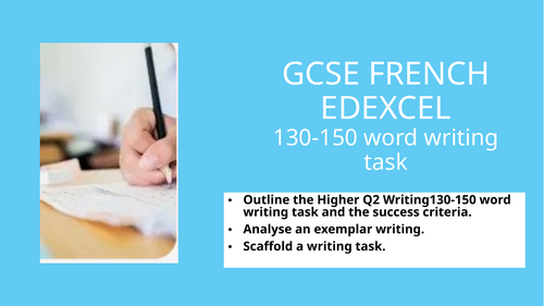 GCSE FRENCH 130-150 WORD TASK EDEXCEL | Teaching Resources