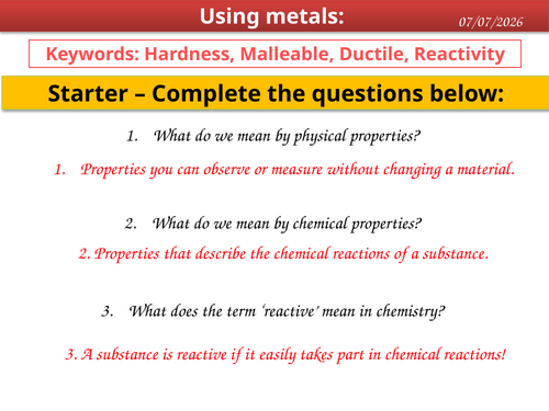 Using metals