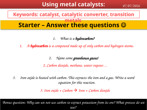 Using metal catalysts