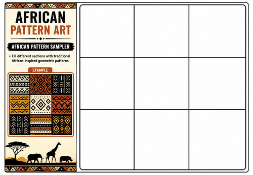 African Pattern Art – 30 Art Worksheets | KS2 KS3 African Culture ...