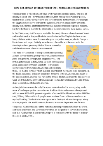 L1 - Why did Britain get involved in the slave trade?