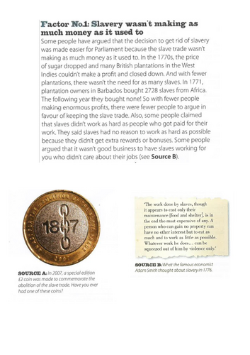 L10 - what was the main reason for the abolition of the slave trade in Britain?