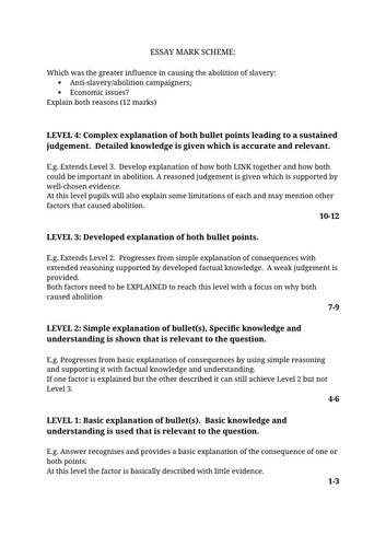 L11 - Abolition of slavery essay assessment