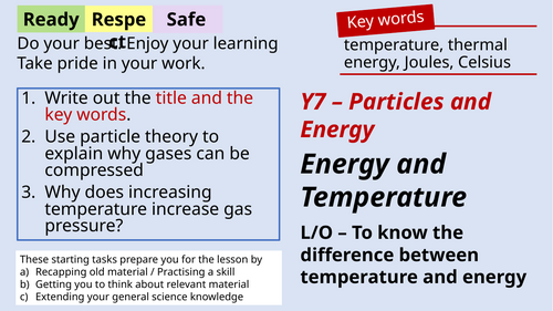 Energy - Key Stage 3 Scheme of Work - Fully Resourced Teaching Package
