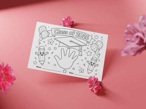 Class of 2026 Handprint Keepsake Worksheet | Graduation Coloring Page ...