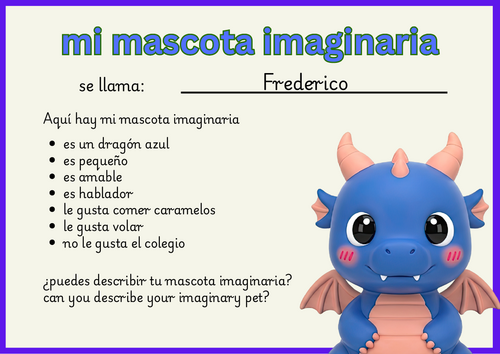 Mi mascota imaginaria - my imaginary pet