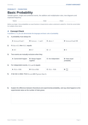 Basic Probability Practice & Key
