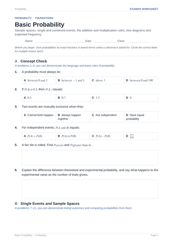 Basic Probability Practice & Key