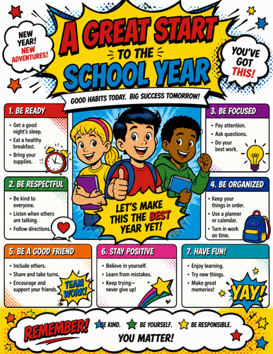 A Great Start to the School Year I  Educational Poster