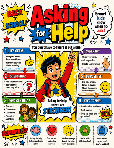Asking for Help I  Educational Poster