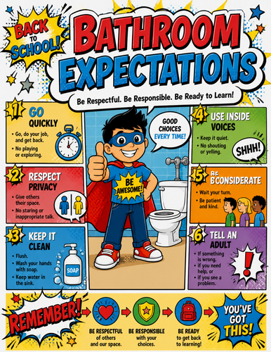 Bathroom Expectations I  Educational Poster