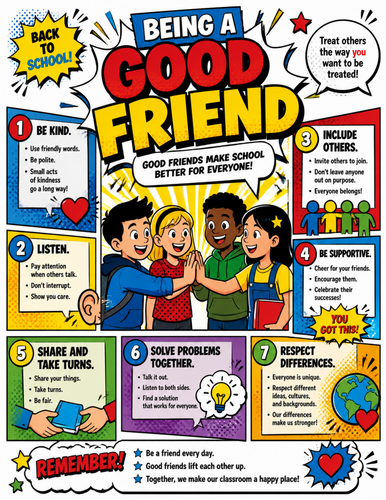 Being a Good Friend I  Educational Poster
