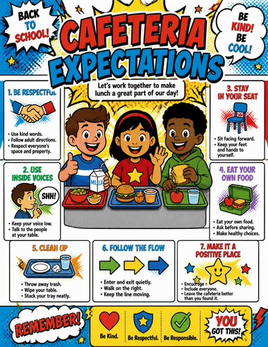 Cafeteria Expectations I  Educational Poster