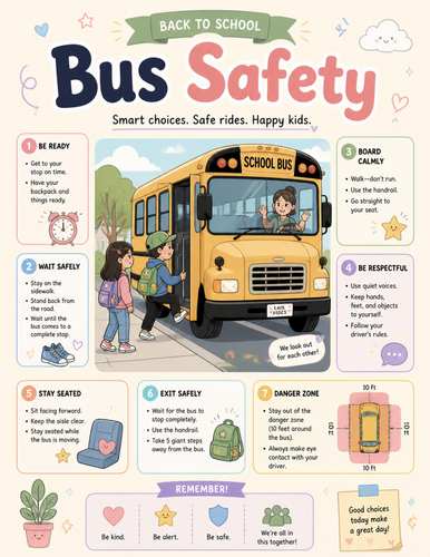 Bus Safety I Educational Poster