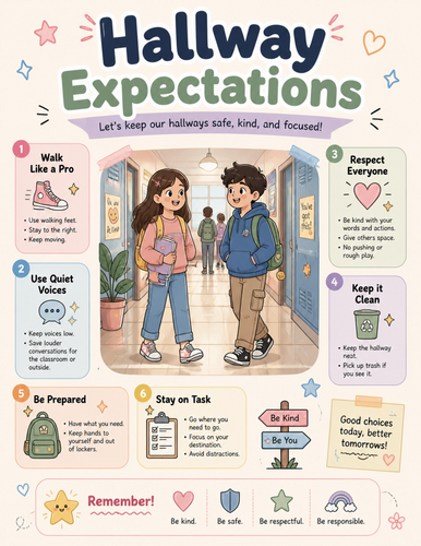 Hallway Expectations I Educational Poster
