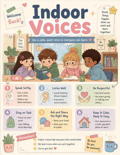 Indoor Voices I Educational Poster