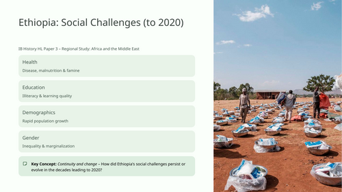 IB History HL Africa: Modern Developments - Ethiopia - Social Challenges