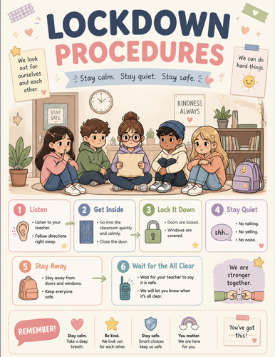 Lockdown Procedures I Educational Poster