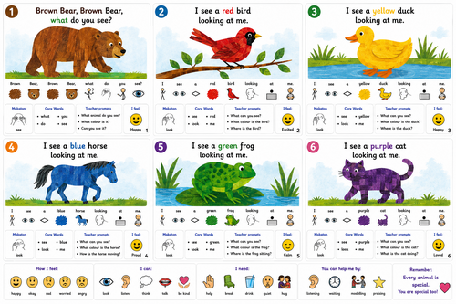 Brown Bear, Brown Bear, What Do You See? by Bill Martin Jr. & Eric Carle – Symbol Adapted Book