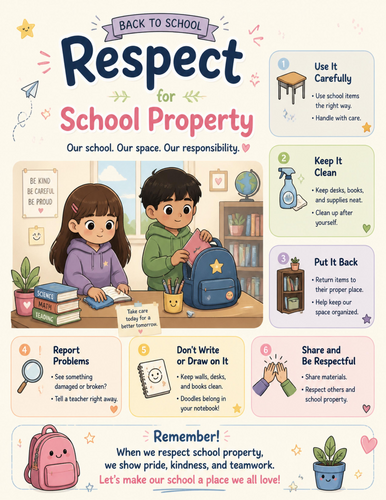 Respect School Property I Educational Poster