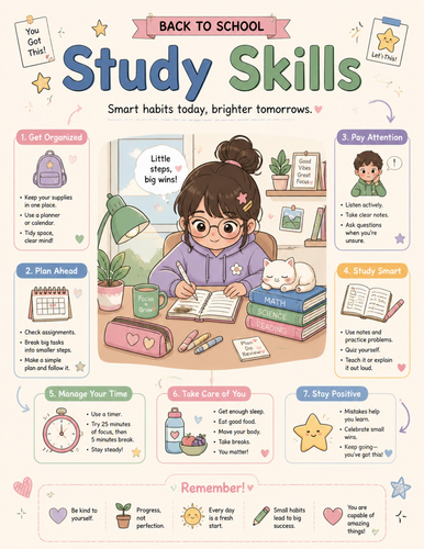 Study Skills I Educational Poster