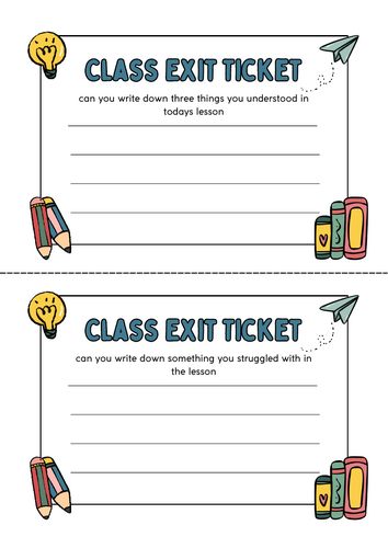 three yeses one no exit ticket