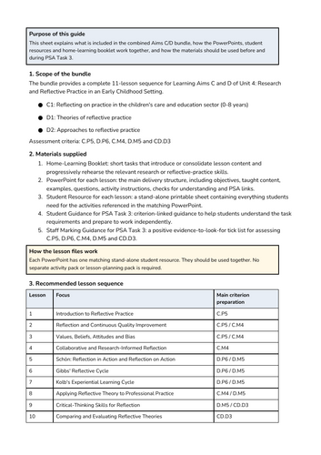 BTEC AAQ Early Childhood Development - Unit 4 - Aims C & D